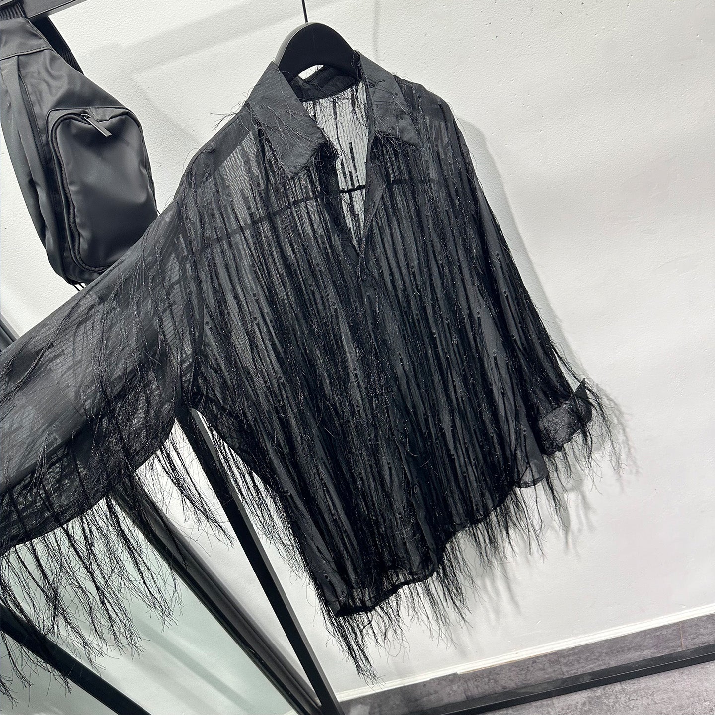 Fringe See-through Loose Casual Shirt