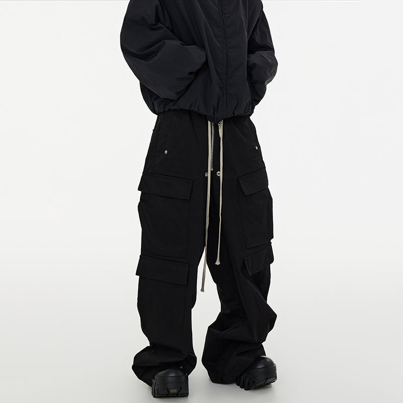 Drawstring Wide-leg Loose-fitting Flared Pants