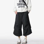 Loose Straight Wide-leg Casual Cropped Trousers