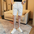 Summer Solid Color Casual Slim Fit Shorts
