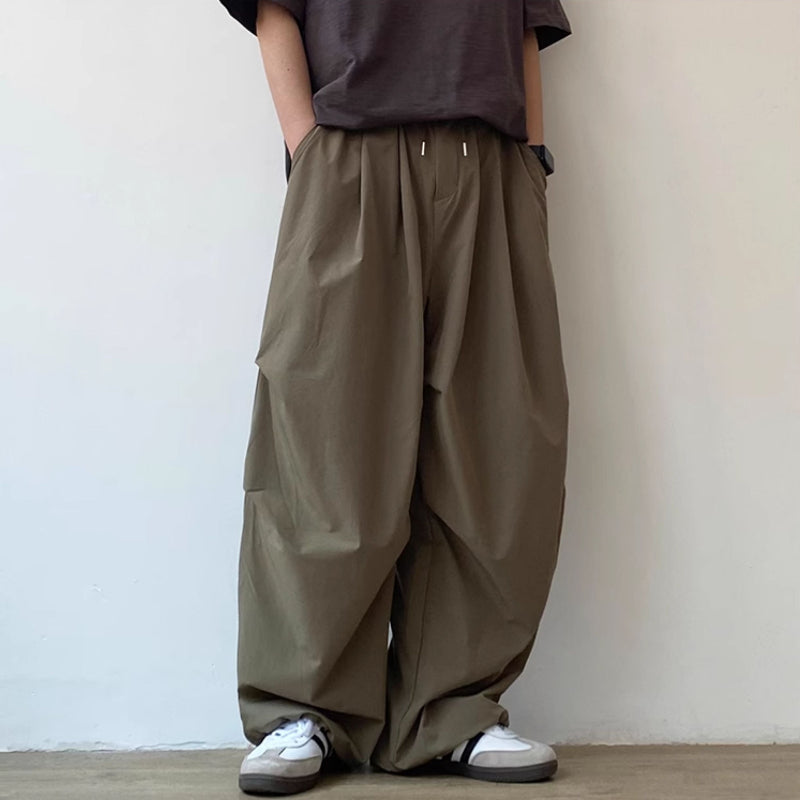 Japanese Retro Loose Pleated Straight Wide-leg Pants