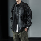 Vintage Leather Winter Stand Collar PU Jacket