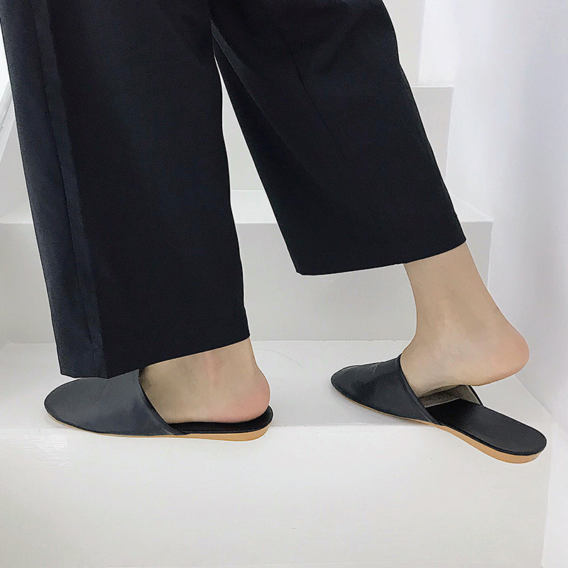 Vintage PU Leather Slippers
