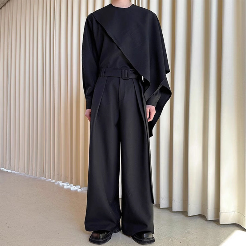 Loose Casual Irregular Shawl Long-sleeved Shirt