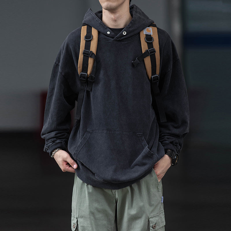 Retro Hooded Loose Casual Sweatshirt