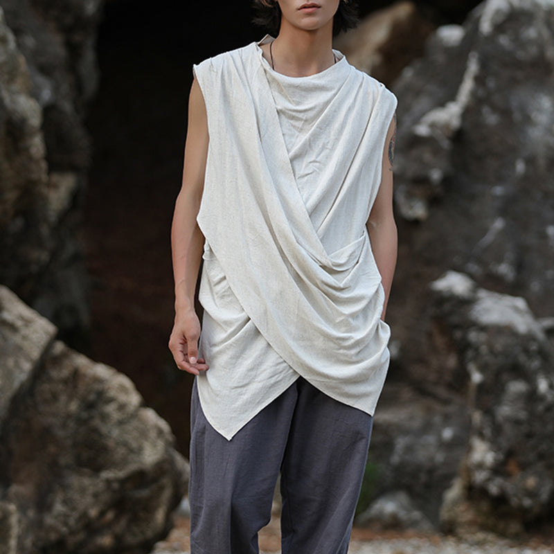 Summer Cotton Linen Sleeveless Vest