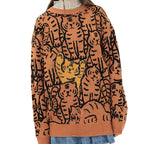 Tiger Knit Pullover Sweater