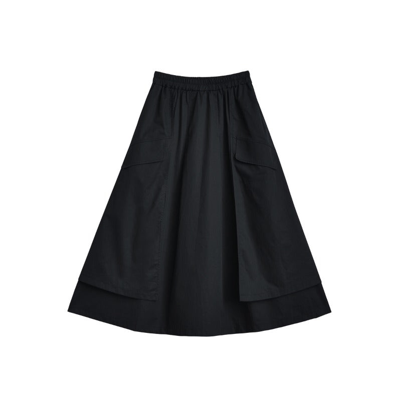 Dark layered pocket skirt