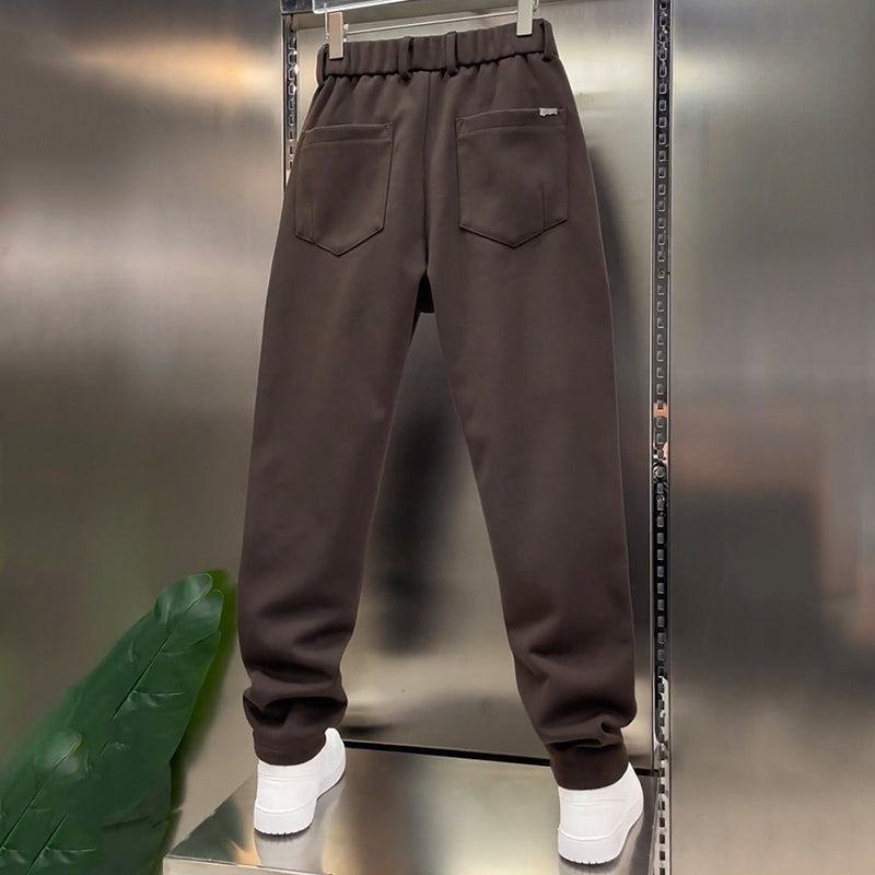 Slightly Tapered Loose Drape Elastic Waist Trousers