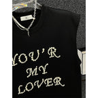 【YOU'R MY LOVER】Bead Lettering Sleeveless T-shirt