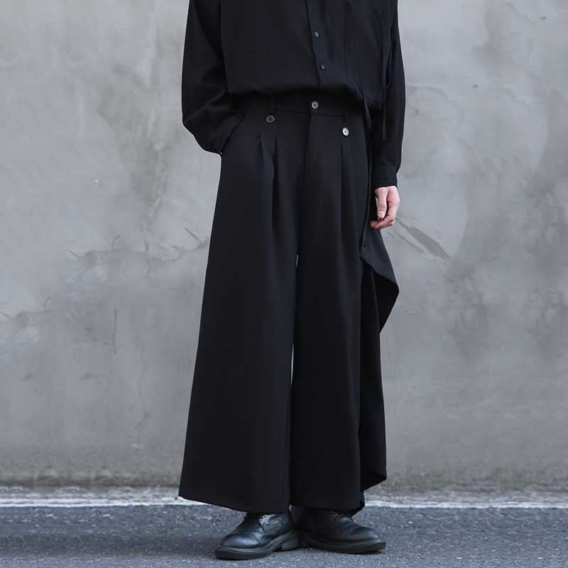 Casual Drapey Multi-piece Two-way Wide-leg Culottes