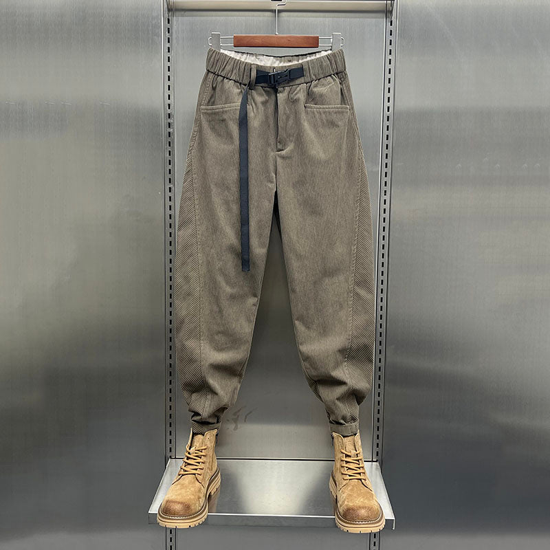 Loose Waistband Corduroy Casual Pants