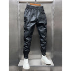 PU Plus Velvet Leather Slim-Fitting Pants