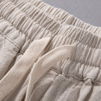 Linen Wide-leg Thin Elastic Waist Trousers