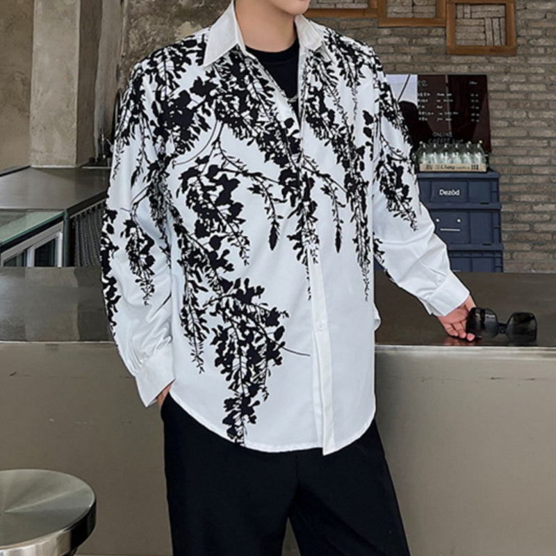 Printed Long Sleeve Loose Casual Shirt