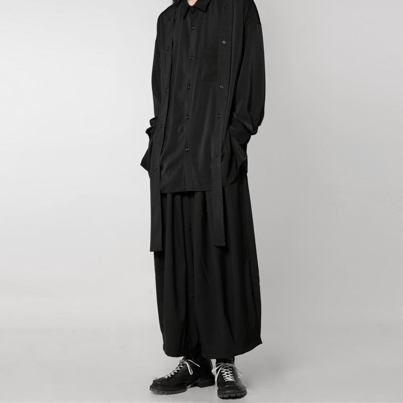 Japanese Style Wide-leg Casual Nine-point Pants