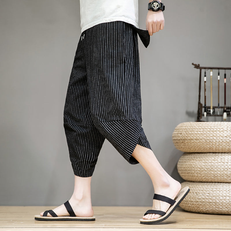 Striped Carrot Loose Wide-leg Casual Pants