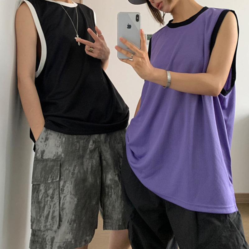 Retro Contrast Casual Vest