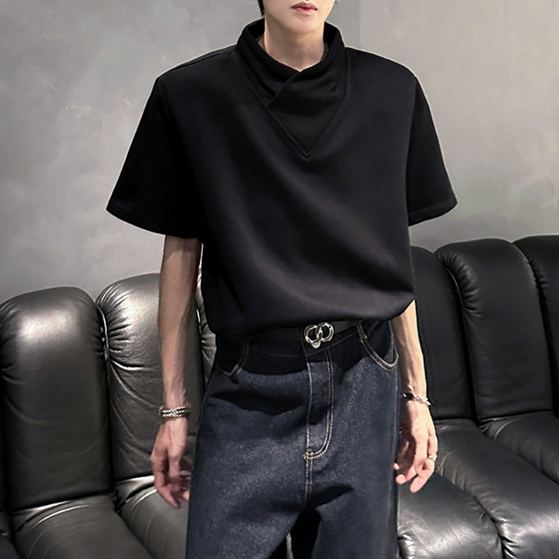 Loose Solid Color Padded Shoulder T-shirt