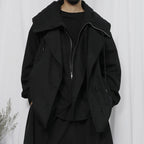 Black Hooded Loose Jacket