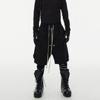 Dark Drawstring Cargo Pocket Three-dimensional Loose Shorts
