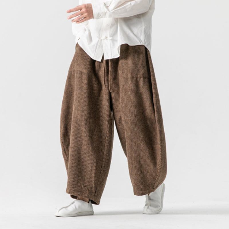 Retro Thick Woolen Loose Bloomers