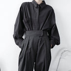 Large Pockets Loose Drop Shoulders Shirts