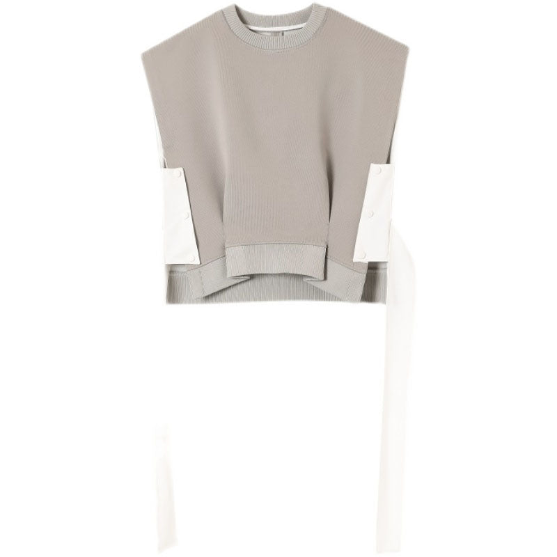 Ribbon Round Neck Vest