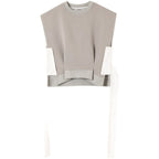 Ribbon Round Neck Vest
