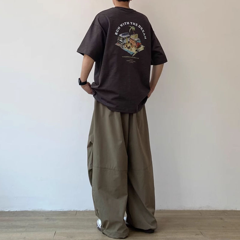 Japanese Retro Loose Pleated Straight Wide-leg Pants