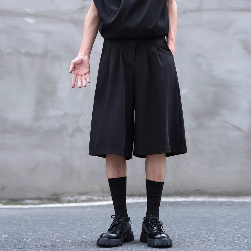 Loose Draped Three-dimensional Pleated Casual Suit Shorts