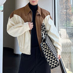 Retro Contrast Lapel Silhouette Jacket