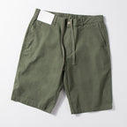 Thin Cotton and Linen Basic Solid Color Straight Loose Shorts