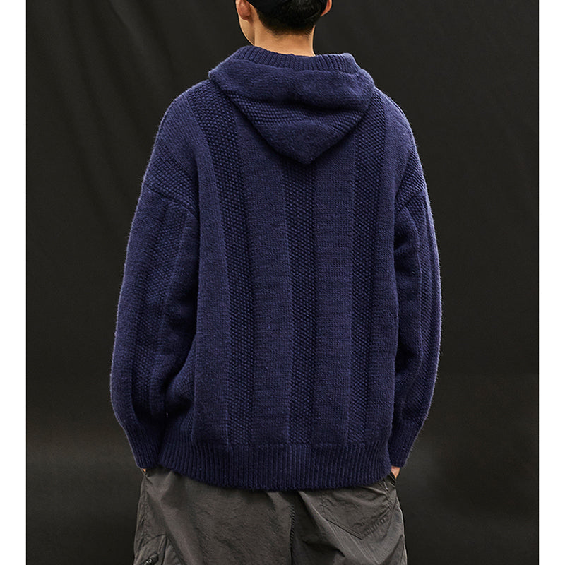 Warm Hooded Loose Knit Sweater