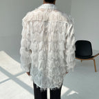 Three-dimensional Wave Tassel Shirt