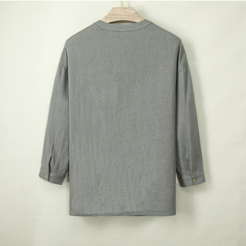 Round Neck Casual Three-quarter Sleeve T-shirt