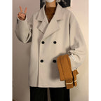 Double-breasted Loose Woolen Jacket
