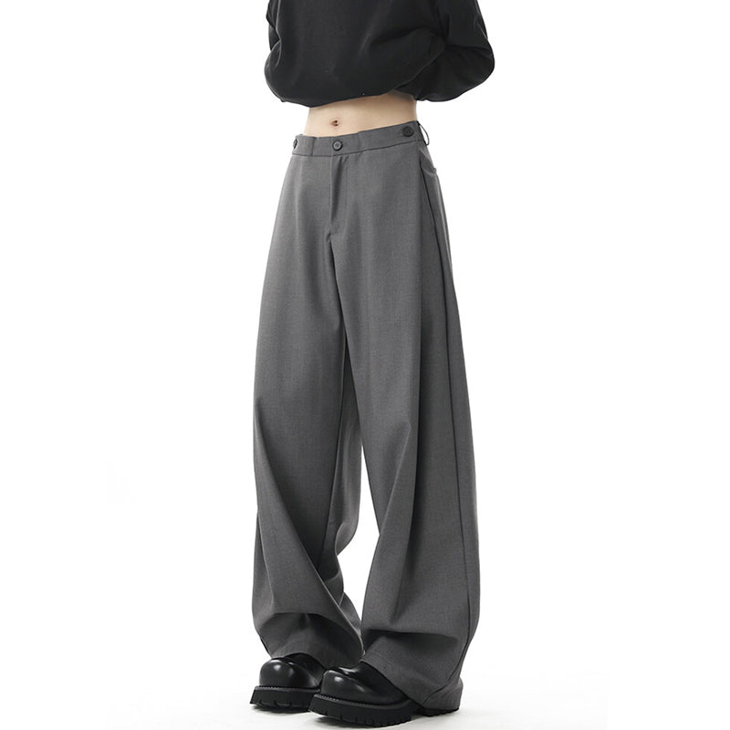 Straight Wide-leg Draped Trousers