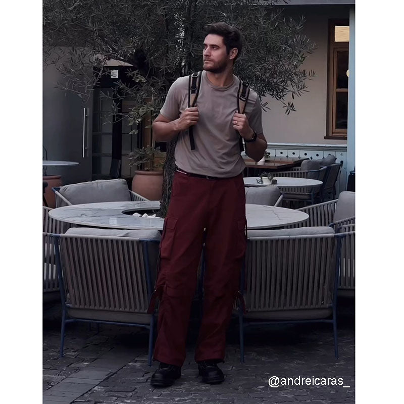 Ribbon Functional Wide-leg Loose Trousers