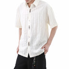 American Loose Textured Pleated Shirt