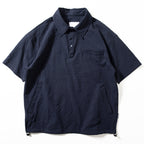 Textured Japanese Style Lapel Polo Shirt