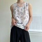 Butterfly Print Hollow Loose Vest