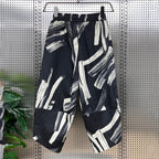 Thin Cotton And Linen Printed Harem Casual Pants