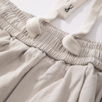Cotton Elastic Drawstring Straight Loose Casual Shorts