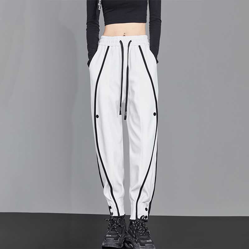 Elastic Waist Drawstring Harem Pants