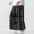 Calligraphy Print Culottes Hakama Pants