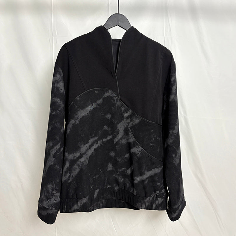 Retro Abstract Ripple Print Long-sleeved Sweatshirt