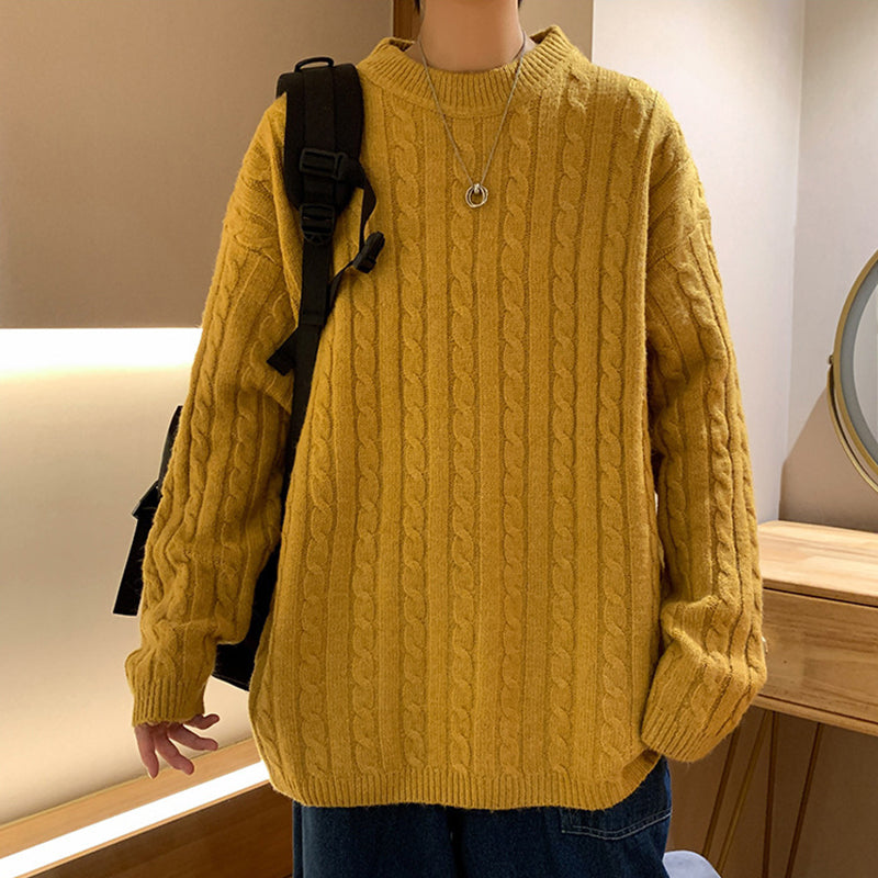 Solid Twist Knit Sweater