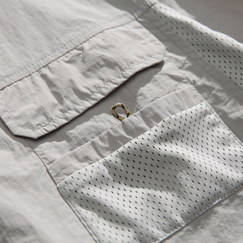 Japanese Retro Multi-pocket Patchwork Loose T-shirt