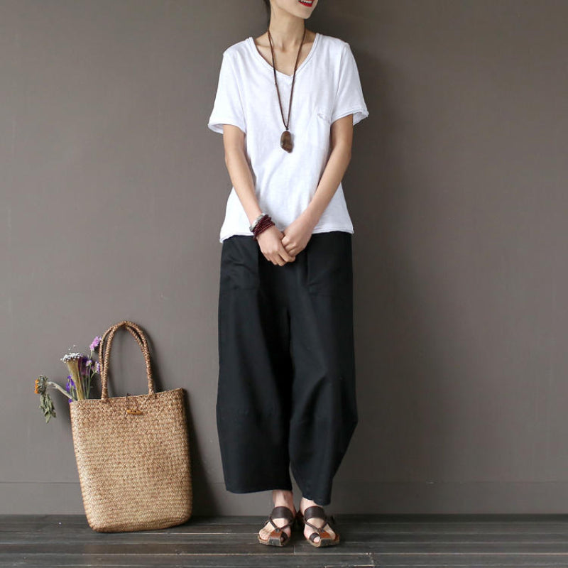 Casual Wide-leg Loose Linen Harem Pants